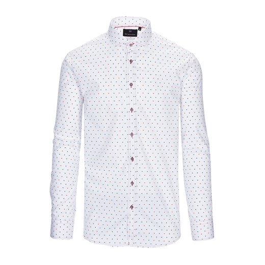 koszula męska di selentino biała w gwiazdki classic fit ze sklepu Royal Shop w kategorii Koszule męskie - zdjęcie 104692541