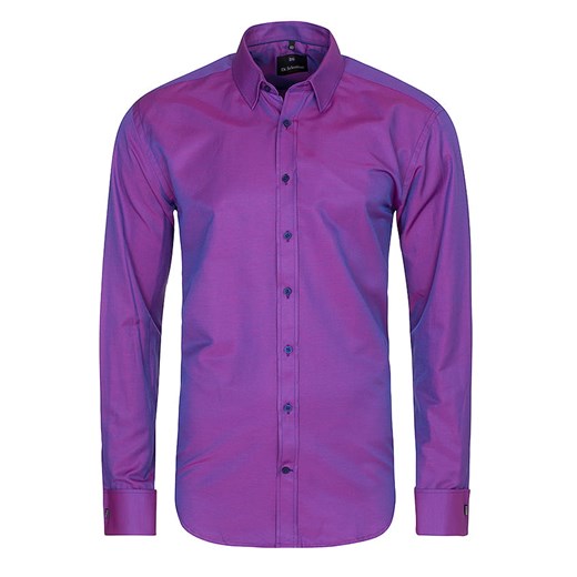 koszula męska di selentino fioletowa na spinki slim fit ze sklepu Royal Shop w kategorii Koszule męskie - zdjęcie 104692802