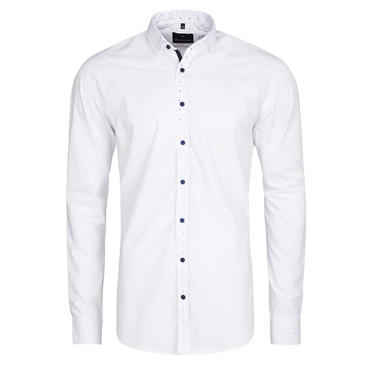 koszula męska di selentino kos biała slim fit ze sklepu Royal Shop w kategorii Koszule męskie - zdjęcie 104693091