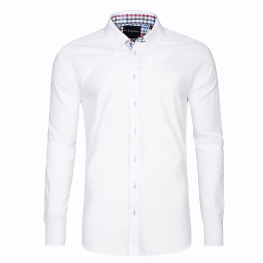 koszula męska di selentino budapest biała slim fit ze sklepu Royal Shop w kategorii Koszule męskie - zdjęcie 104693414