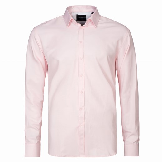 koszula męska di selentino różowa gładka classic fit ze sklepu Royal Shop w kategorii Koszule męskie - zdjęcie 104693562