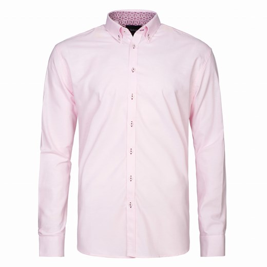 koszula męska di selentino milano różowa classic fit ze sklepu Royal Shop w kategorii Koszule męskie - zdjęcie 104693974