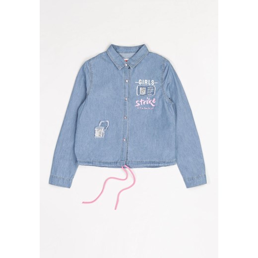 Niebiesko-Różowa Jeansowa Koszula Ilathusa ze sklepu Born2be Odzież w kategorii Koszule dziewczęce - zdjęcie 104735940