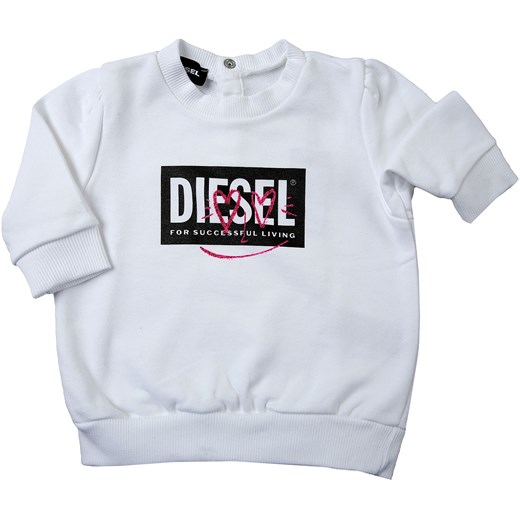 Diesel Bluzy Niemowlęce dla Dziewczynek, biały, Bawełna, 2019, 12M 18M 2Y 3Y 6M 9M Diesel 6M RAFFAELLO NETWORK
