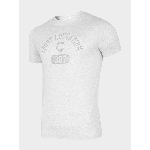 T-shirt męski TSM703 - biały melanż Everhill XXL okazja OUTHORN