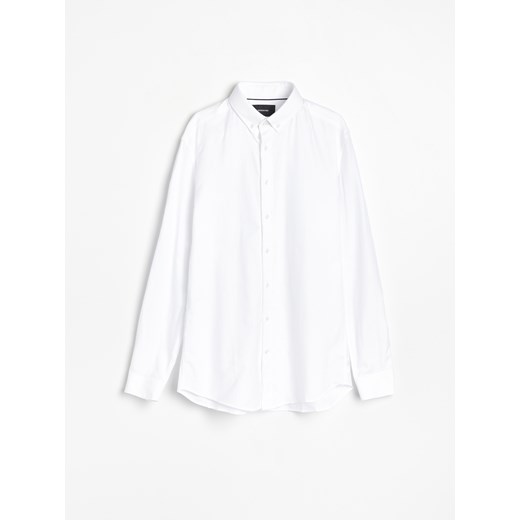 Reserved - Koszula regular fit z domieszką lnu - Biały Reserved XS Reserved