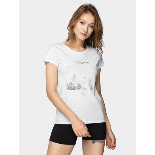 T-shirt damski TSD604 - biały Outhorn XL wyprzedaż OUTHORN