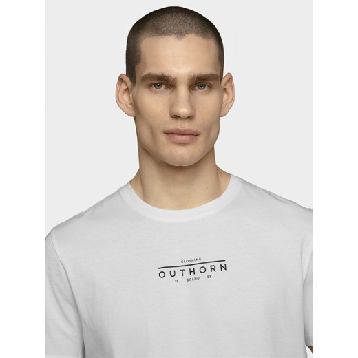 T-shirt męski TSM602 - biały Outhorn XL okazyjna cena OUTHORN