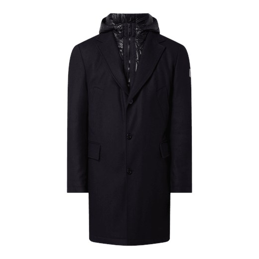 Krótki płaszcz z plisą w kontrastowym kolorze model ‘Acerra’ Strellson 48 wyprzedaż Peek&Cloppenburg 