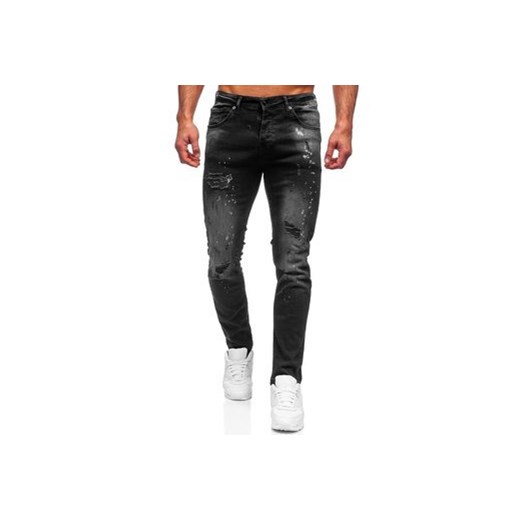 Czarne spodnie jeansowe męskie regular fit Denley R914 XL wyprzedaż Denley