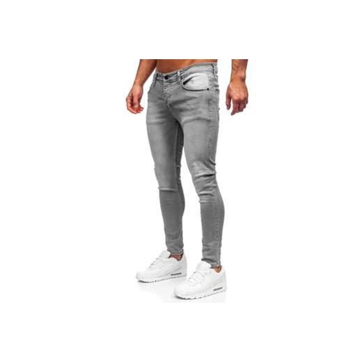 Szare spodnie jeansowe męskie slim fit Denley R920 L okazja Denley