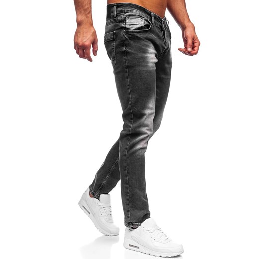 Czarne spodnie jeansowe męskie regular fit Denley R909 S okazyjna cena Denley