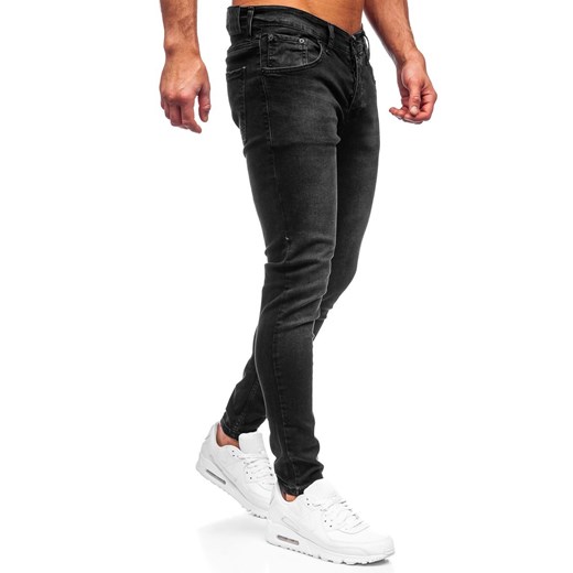 Czarne spodnie jeansowe męskie slim fit Denley R923 S wyprzedaż Denley