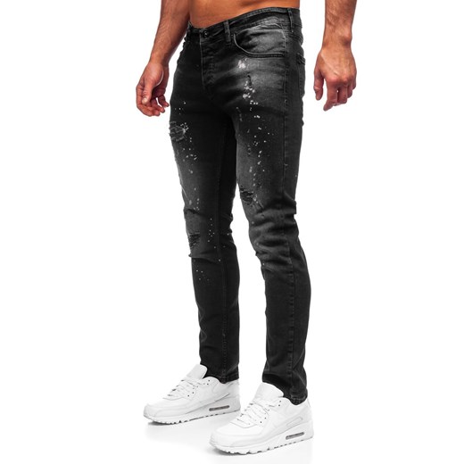 Czarne spodnie jeansowe męskie regular fit Denley R914 S okazyjna cena Denley