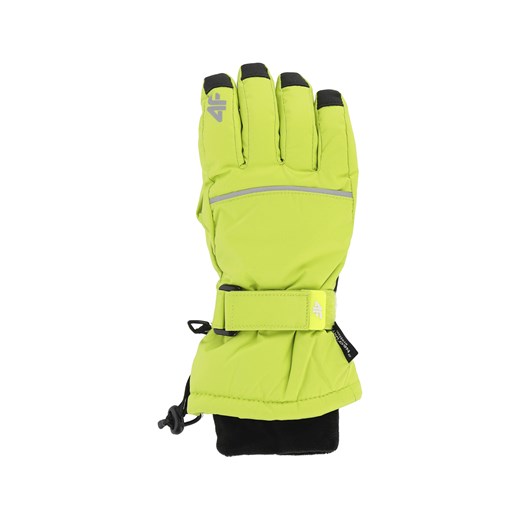 Rękawice narciarskie dla dużych dzieci (chłopców) JREM401 - soczysta zieleń L wyprzedaż 4F