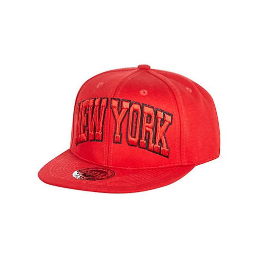 Boys red New York snapback hat river-island pomaranczowy 