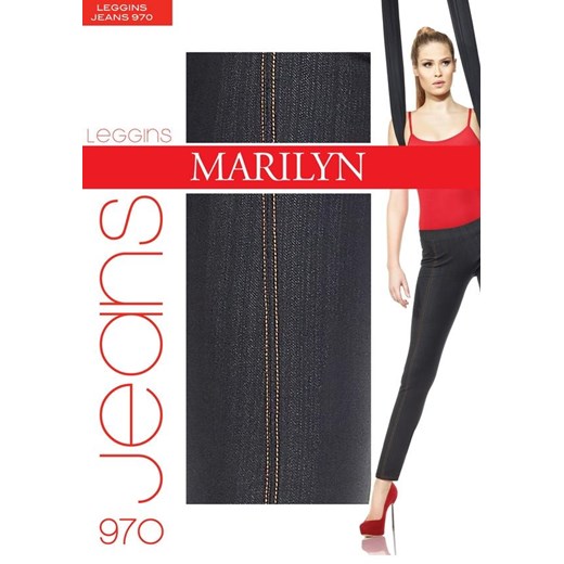 MARILYN LEGGINSY JEANS 970  LATTE S/M e-marilyn-pl szary jeans
