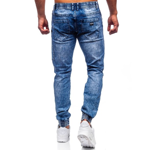 Granatowe spodnie jeansowe joggery bojówki męskie Denley T352 M okazja Denley