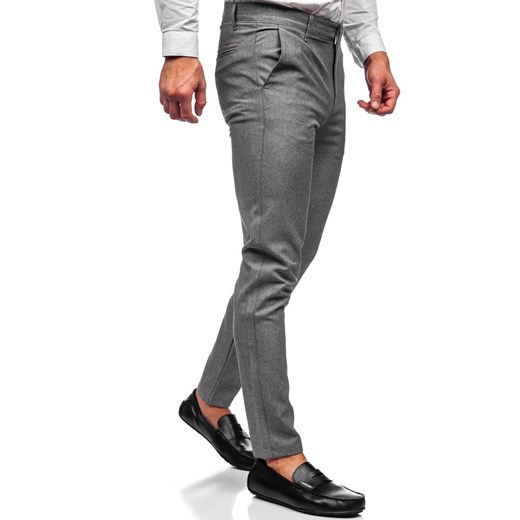 Szare spodnie materiałowe chinosy męskie Denley 0016 XL okazja Denley