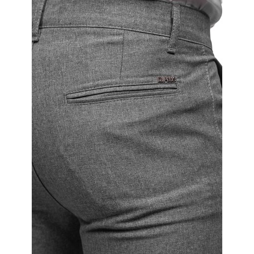 Szare spodnie materiałowe chinosy męskie Denley 0016 M promocja Denley