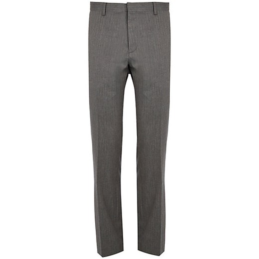 Grey stripe slim suit trousers river-island szary slim