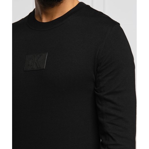 T-shirt męski czarny Calvin Klein casual z długim rękawem 
