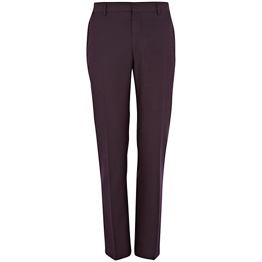 Purple slim suit trousers river-island szary slim