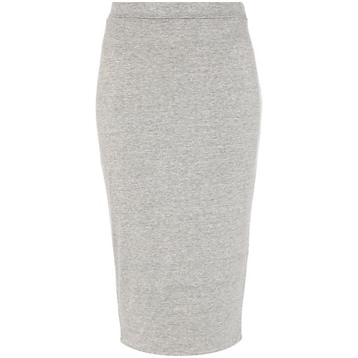 Grey marl double layered pencil skirt river-island bialy spódnica