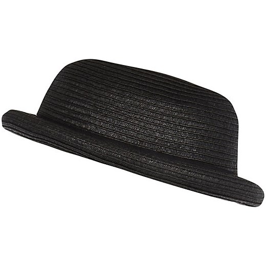 Black straw bowler hat river-island czarny 