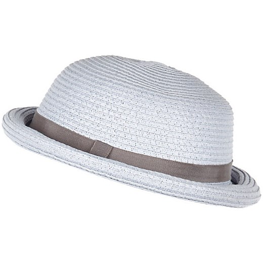 Light blue straw bowler hat river-island bialy 
