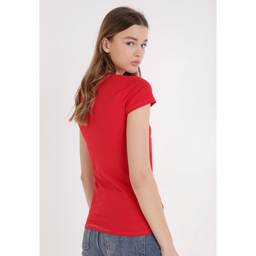 Czerwony T-shirt Tanulia S/M Born2be Odzież