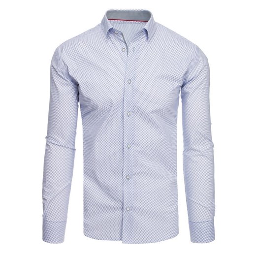 Biała koszula męska we wzory DX1886 Dstreet XL promocja DSTREET