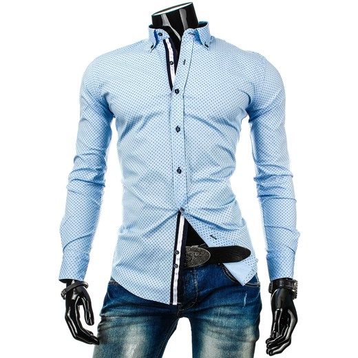 Koszula z długim rękawem (dx0220) - Niebieski dstreet niebieski bawełniane