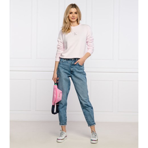 Bluza damska Calvin Klein różowa casual krótka 
