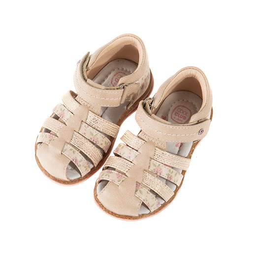 Cool Club, Sandały dziewczęce, beżowe, róże, skórzana wkładka Cool Club promocyjna cena smyk