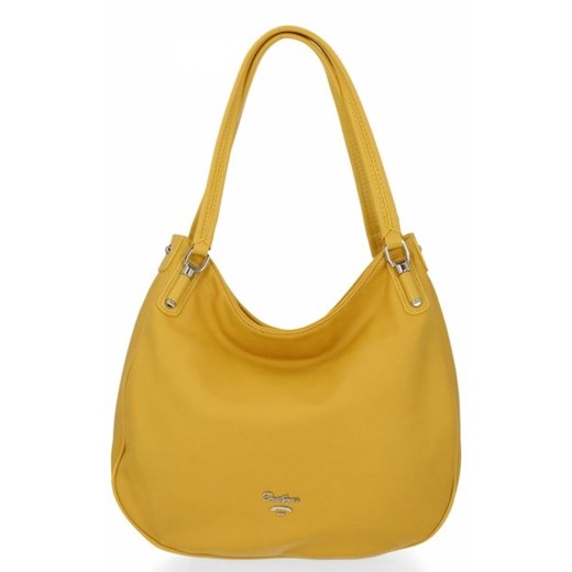Shopper bag David Jones bez dodatków żółta elegancka 
