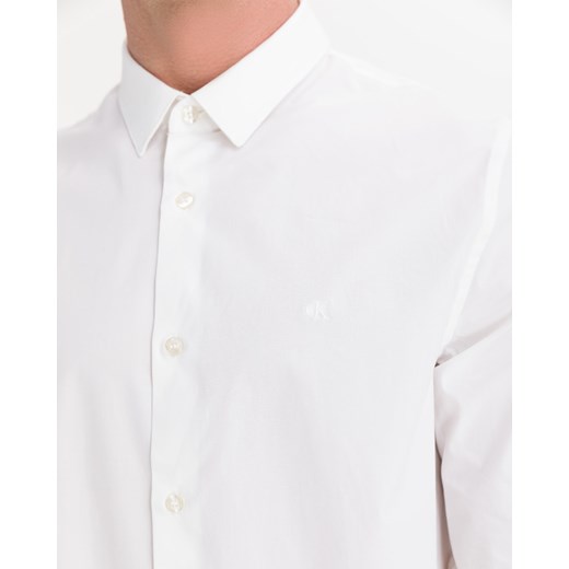 Biała koszula męska Calvin Klein z elastanu z długimi rękawami wiosenna 