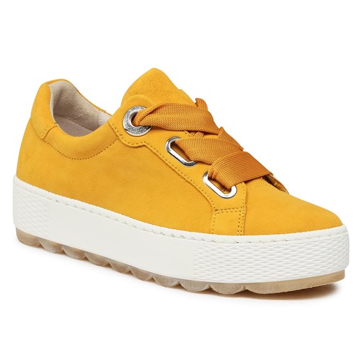 Buty sportowe damskie żółte Gabor sneakersy wiązane 