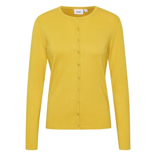 Żółty sweter damski Saint Tropez z okrągłym dekoltem 