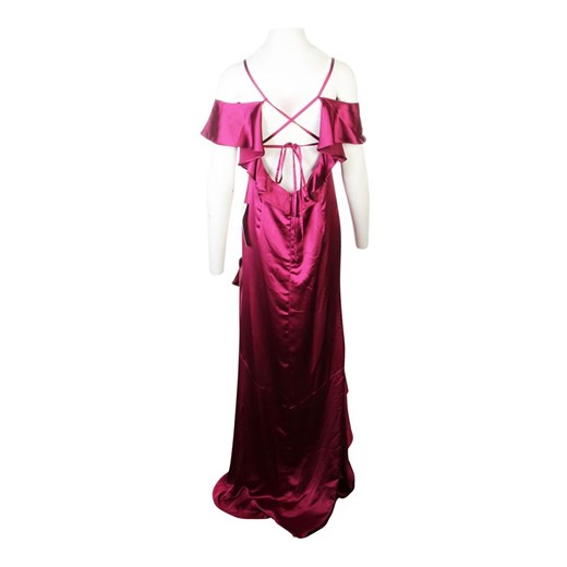 Fuchsia Satin Maxi Dress Adrianna Papell US 10 okazja showroom.pl