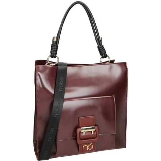 Brązowa shopper bag Nobo mieszcząca a4 elegancka ze skóry ekologicznej 
