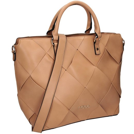 Shopper bag Nobo elegancka ze skóry ekologicznej bez dodatków mieszcząca a6 