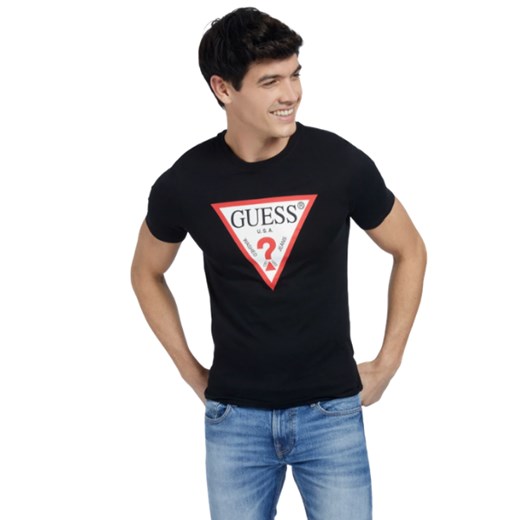 T-shirt męski Guess w stylu młodzieżowym z krótkimi rękawami 
