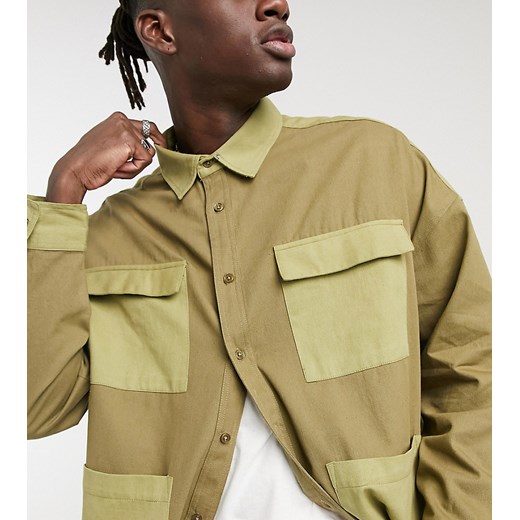 Reclaimed Vintage Inspired – Kurtka koszulowa z diagonalu w kolorze khaki-Zielony Reclaimed Vintage L Asos Poland