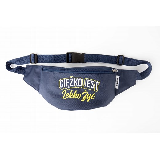 'Ciężko Jest Lekko Żyć' - Nerka/Saszetka - Granatowy/Żółty DIAMANTE