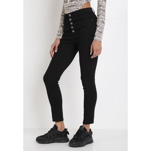 Czarne Spodnie Skinny Kyllienne ze sklepu Born2be Odzież w kategorii Spodnie damskie - zdjęcie 105528434