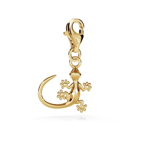 Srebrny charms zawieszka beads gekon, srebro 925 : Srebro - kolor pokrycia - Pokrycie żółtym 18K złotem, Wariant - Charms Giorre GIORRE