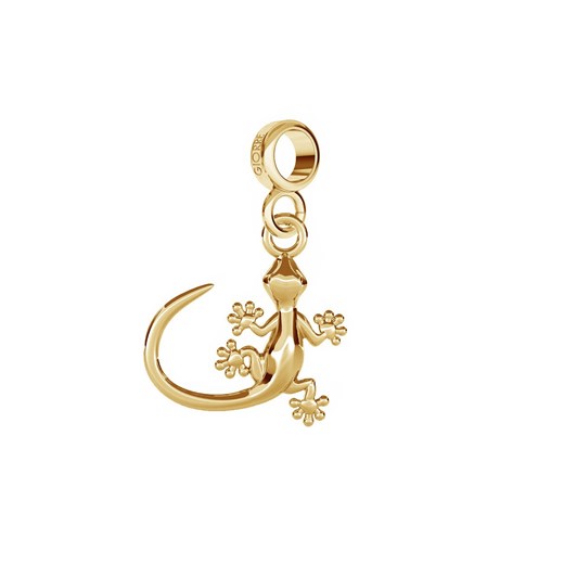 Srebrny charms zawieszka beads gekon, srebro 925 : Srebro - kolor pokrycia - Pokrycie żółtym 18K złotem, Wariant - Beads Giorre GIORRE