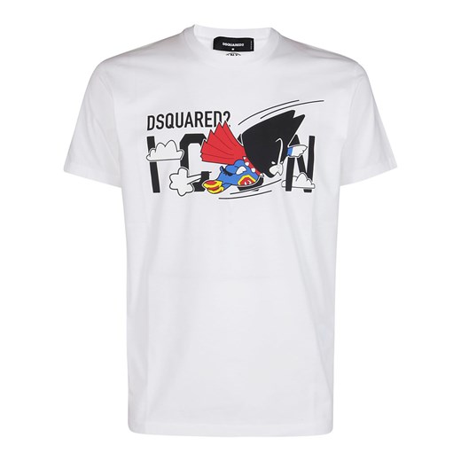 T-shirt męski Dsquared2 z krótkim rękawem z napisami 