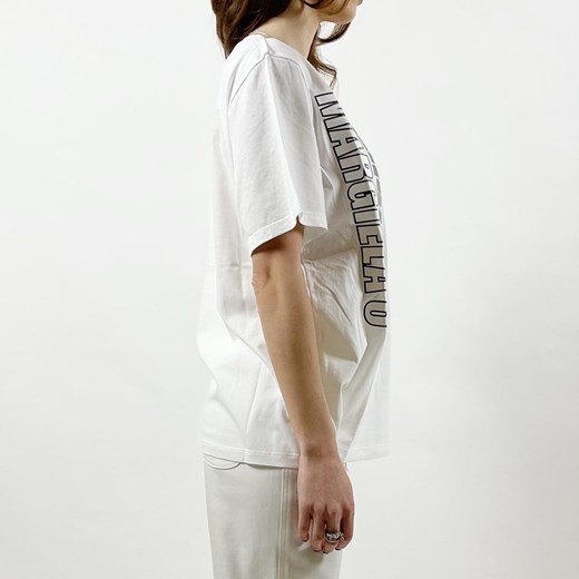 Bluzka damska biała MM6 Maison Margiela z okrągłym dekoltem 
